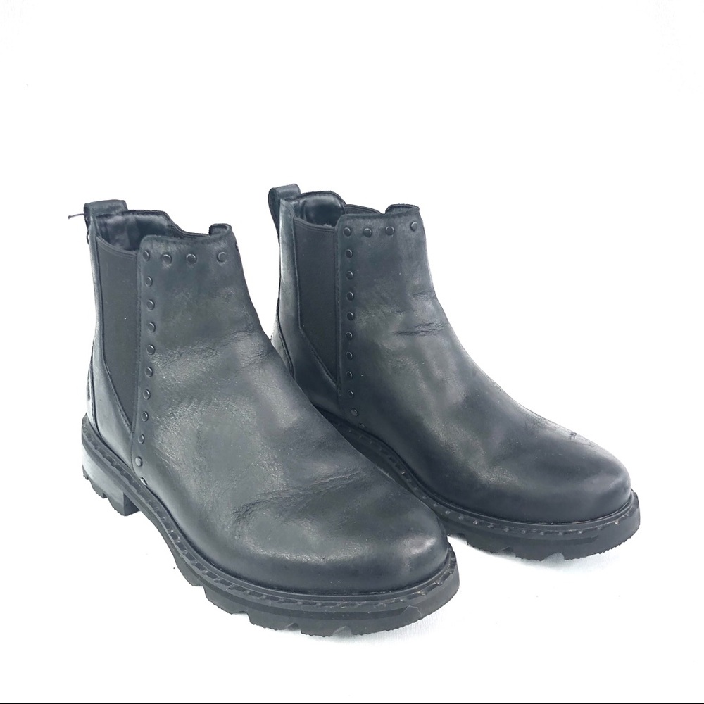 Sorel Lennox Waterproof Chelsea Boot Studded Black - Picture 3 of 8